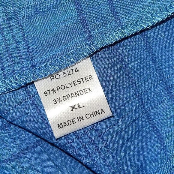 GiGio Plus Womens Ruffled Detail Hi-Low Hem Textured Top Denim Blue Size 1X NWT - Picture 9 of 11